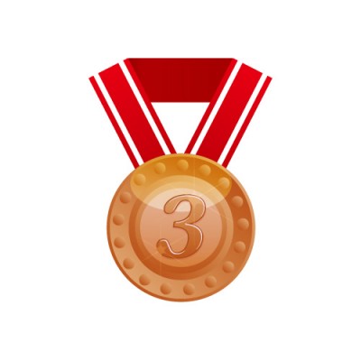 3の数字が入った銅メダルのイラスト素材
