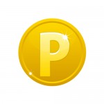 Pのアルファベットが入ったメダルコイン