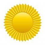 菊の紋章のようなゴールドメダルイラスト