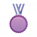 紫色のメダルのイラスト