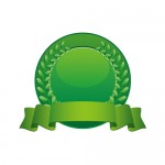 緑色のメダルのイラスト