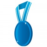 横の角度から見た青いメダルイラスト