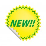 黄色のNEW!ステッカーイラスト