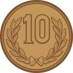 製造年度無しの簡易的な十円玉硬貨のイラスト