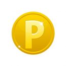 Pのアルファベットが入ったメダル・ポイントコイン