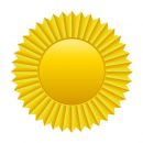 菊の紋章のようなゴールドメダルイラスト