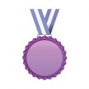 紫色のリボン付きメダルのイラスト