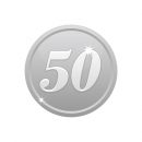 50の数字が入ったシルバーコインのイラスト