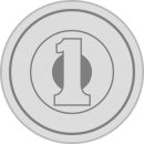 日本の一円玉硬貨（正面）の簡易イラスト