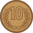 製造年度無しの簡易的な十円玉硬貨のイラスト