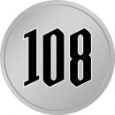 108と書かれた百円玉風硬貨のイラスト
